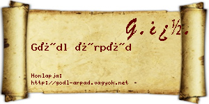 Gödl Árpád névjegykártya